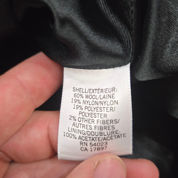 Banana Republic Wool Blend Herringbone Double Breasted Peacoat Jacket Size Med - Picture 7 of 9